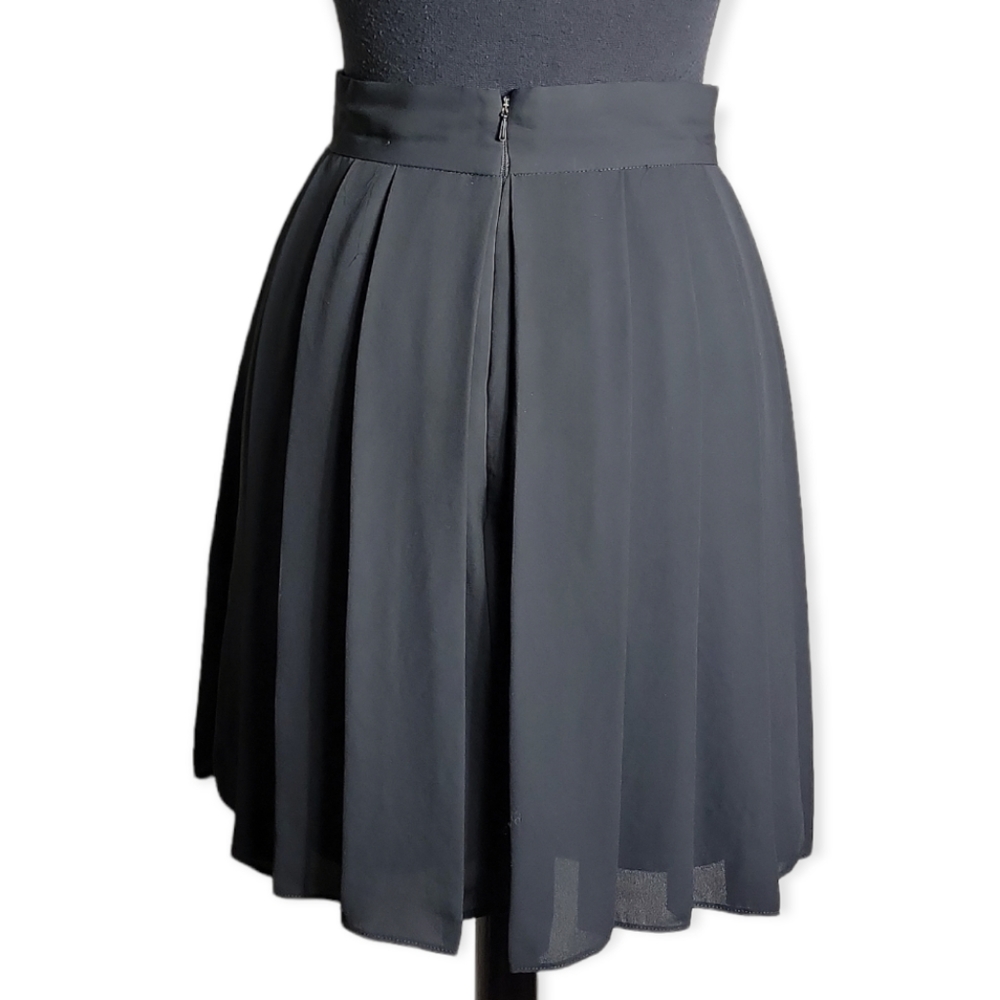 Eva Longoria pleated chiffon black skirt size 0 - Picture 2 of 7